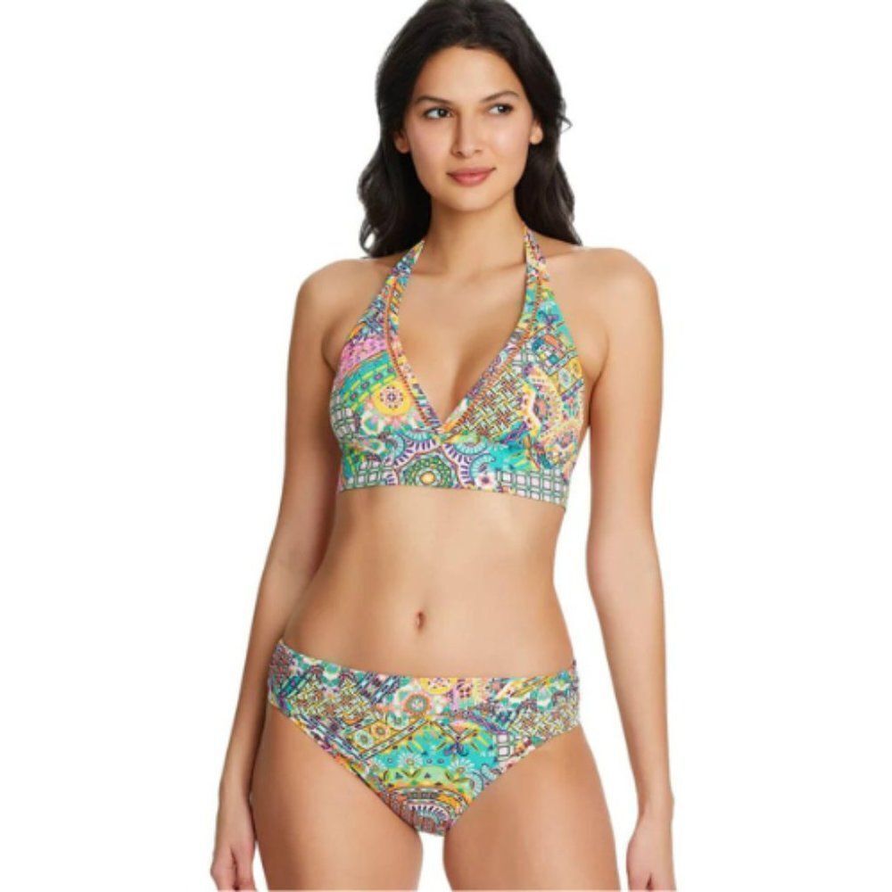 Bleu Rod Beattie Women Sunny Crochet Trim Halter Bikini Top & Bottom Set…